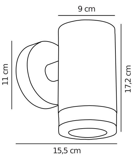 Zewnętrzny kinkiet ścienny Birk w czarnym kolorze