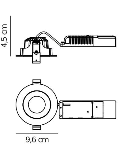 Czarne oczko podtynkowe Aliki