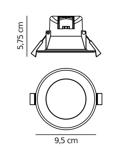 Białe oczko podtynkowe Birla o prostym designie