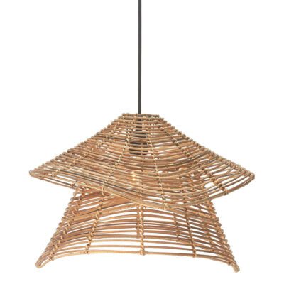 Efektowna lampa wisząca z rattanu Olga