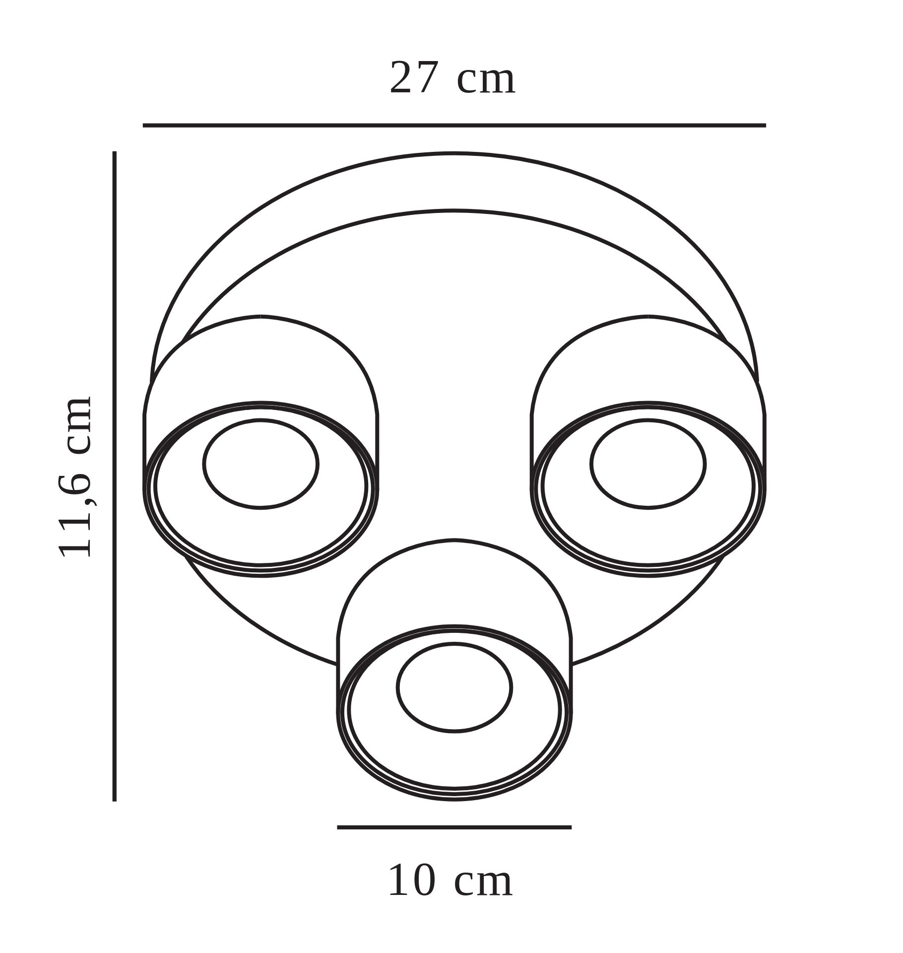 Nowoczesna lampa sufitowa Pitcher 3 w klasycznym kolorze