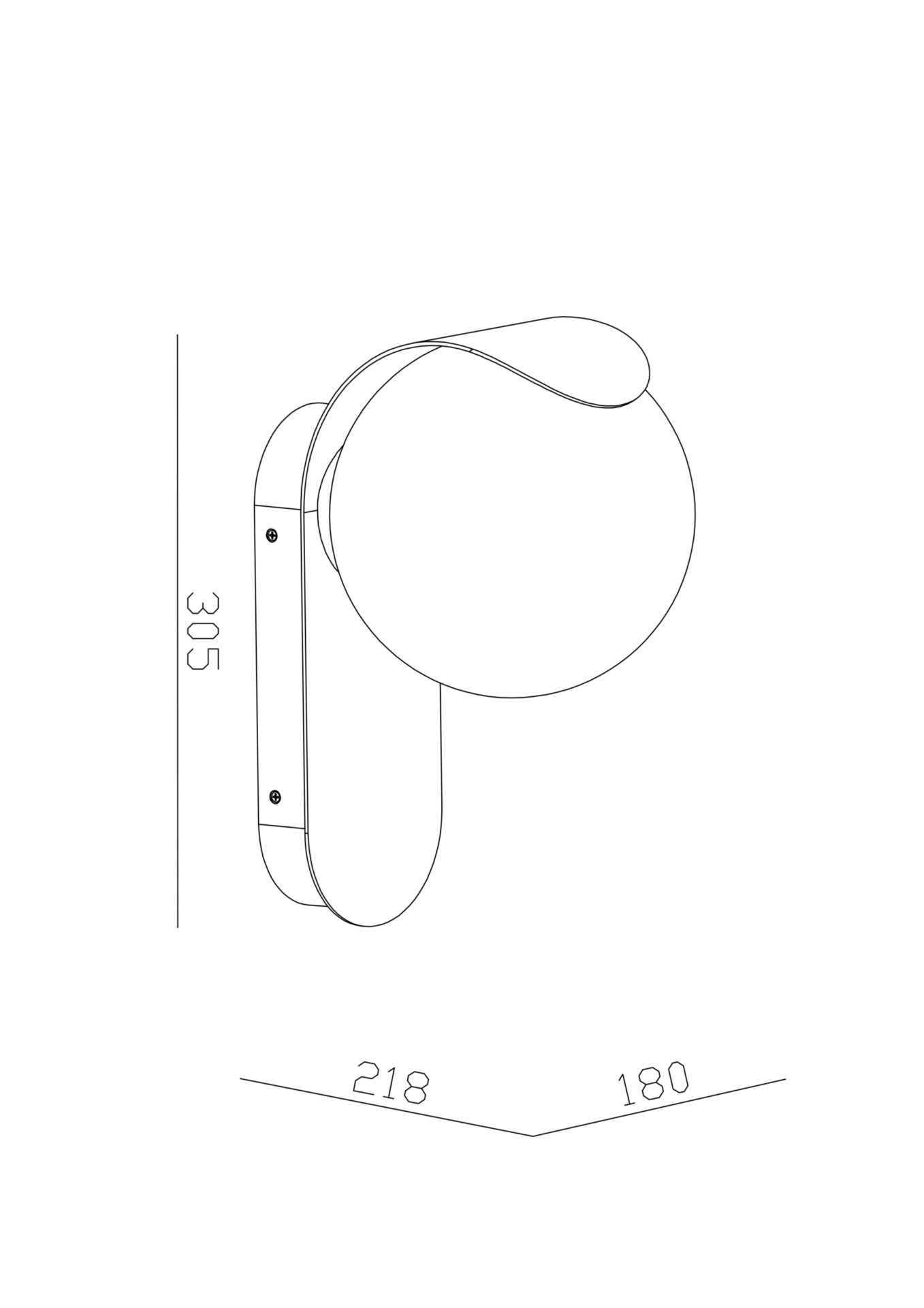 Unikatowy kinkiet elewacyjny Dalius na czarnym stelażu