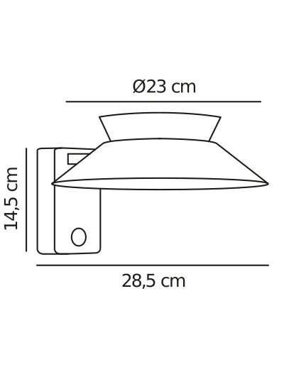 Kinkiet elewacyjny Justina z czujnikiem ruchu