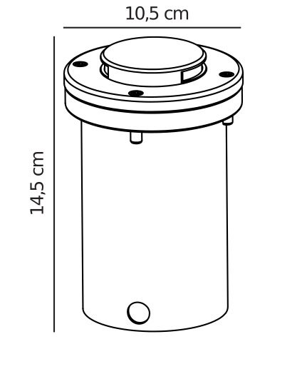 Lampa najazdowa Tilos w srebrnym kolorze