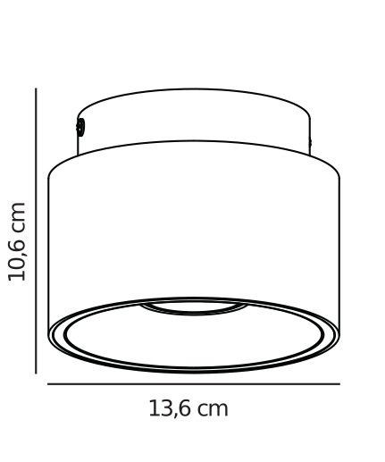 Czarny reflektor sufitowy Torone do salonu