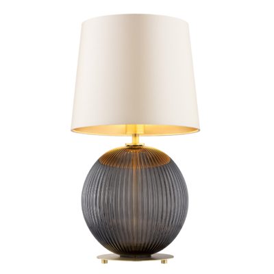 Elegancka lampka stołowa Hamilton na ciemnej podstawie