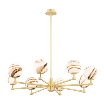 Żyrandol z kloszami imitującymi marmur Aruba