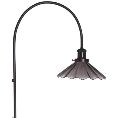 Czarny kinkiet ścienny August z plisowanym kloszem