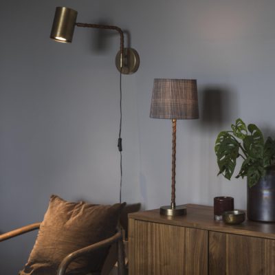 Kinkiet ścienny Nora z mosiężnym kloszem