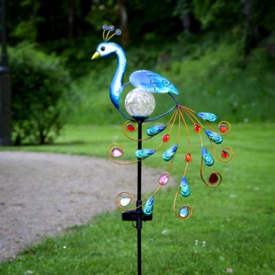 Dekoracja solarna lampa paw Peacock z czujnikiem zmierzchu