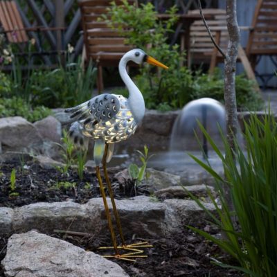 Dekoracyjna lampa solarna Heron z czujniku zmierzchu