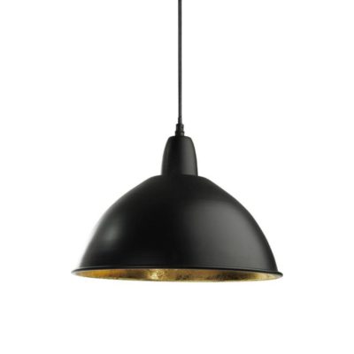 Czarna lampa wisząca Classic z kloszem w kształcie kopuły