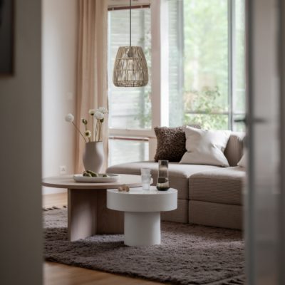 Pleciona lampa wisząca Saigon w delikatnym kolorze