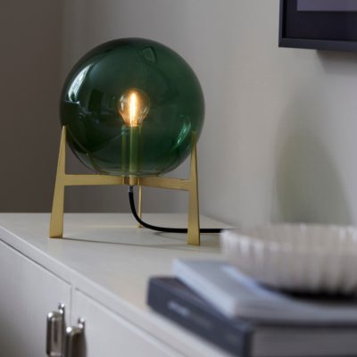 Szklana lampka nocna Milla w zielonym kolorze