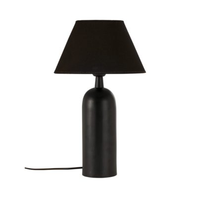 Czarna lampka stołowa Carter A z abażurem