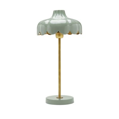 Delikatna lampa stołowa Wells z kloszem imitującym kwiat