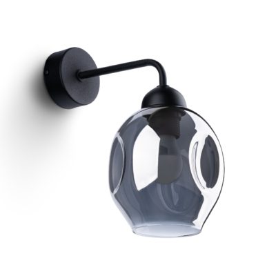 Ciemny kinkiet ścienny Nessy o prostym designie