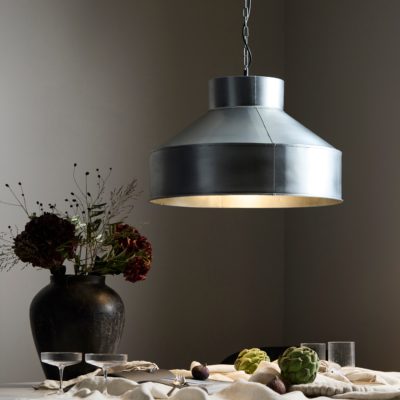 Srebrna lampa wisząca Hammersmith o prostym designie