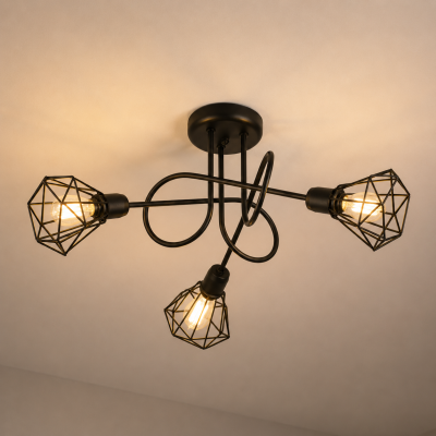 Metalowa lampa sufitowa Miley 3 w klasycznym kolorze