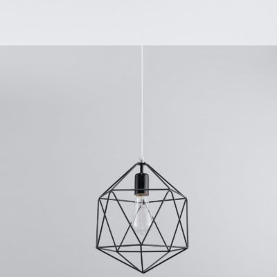 Czarna lampa wisząca Nina do salonu