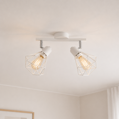 Biała lampa sufitowa Miley 2 w nowoczesnym designie