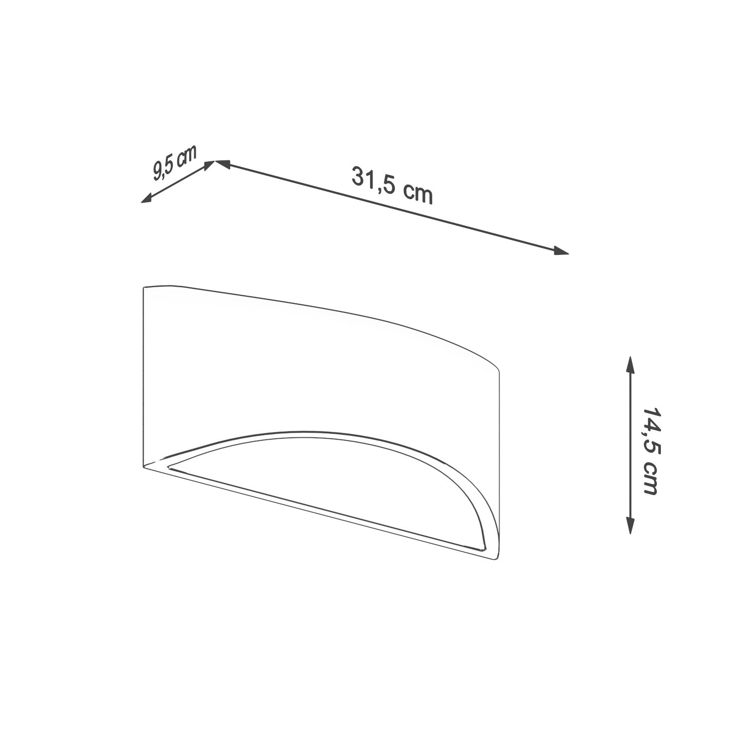 Prosty kinkiet ścienny Magni w białym kolorze