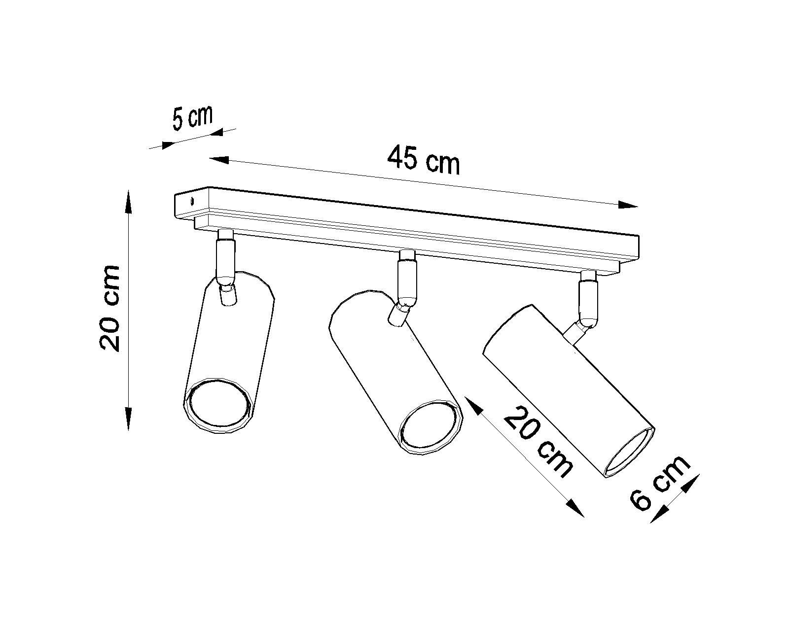Nowoczesna lampa sufitowa John 3 w czarnym kolorze