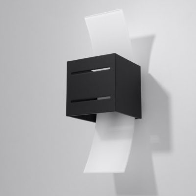 Unikatowy kinkiet ścienny Conrad w czarnym kolorze