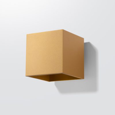 Złoty kinkiet ścienny Karo o prostym designie