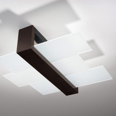 Nowoczesny plafon sufitowy Charlie na drewnianym stelażu