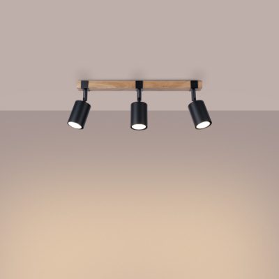 Lampa sufitowa Lily 3 na drewnianym stelażu