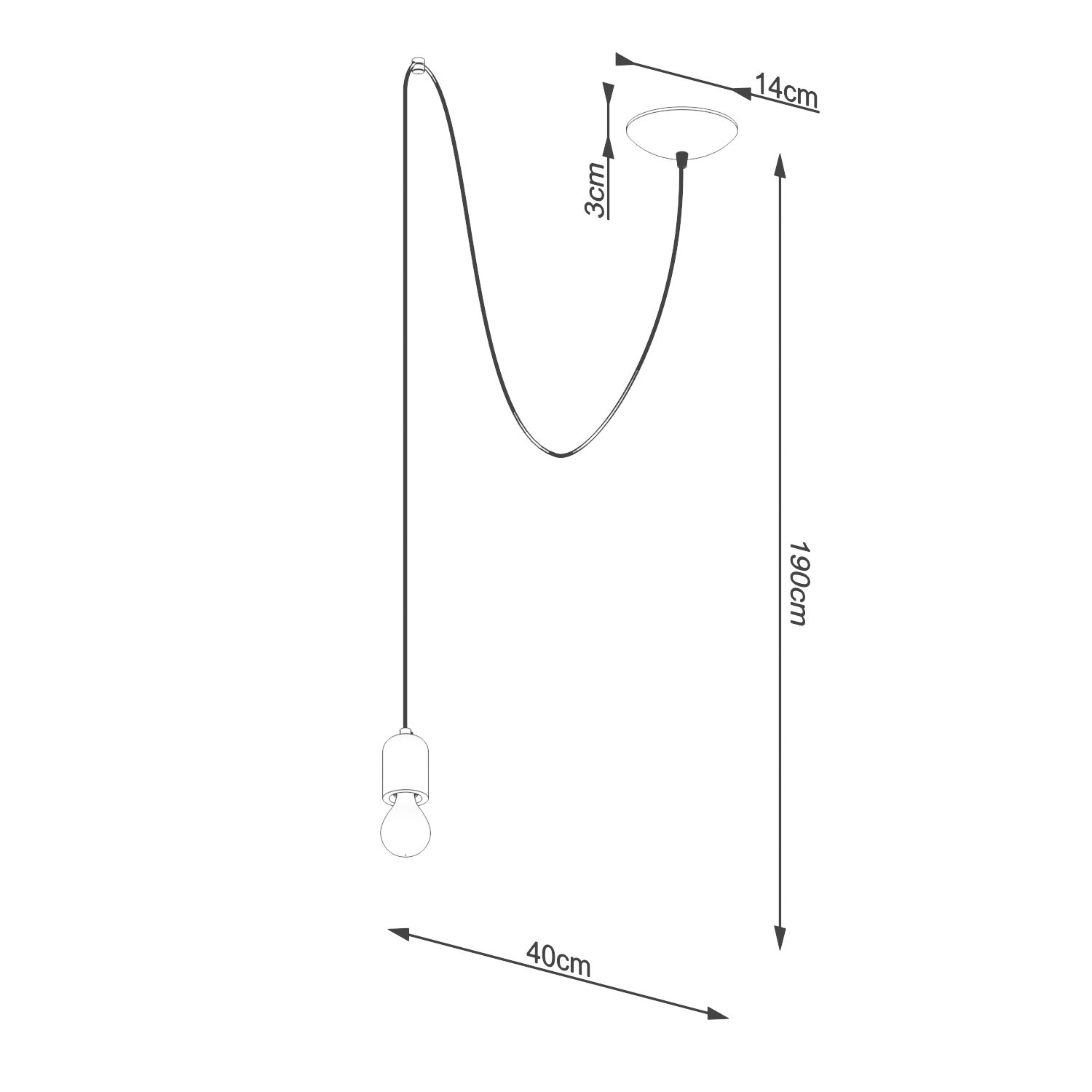 Prosta lampa wisząca Thomas z betonowym kloszem