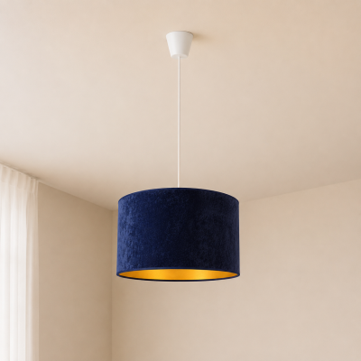Klasyczna lampa wisząca Roller z welurowym abażurem - OUTLET