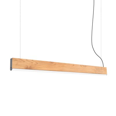 Podłużna lampa wisząca Lykke z drewna