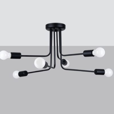 Lampa sufitowa Thorgot 6 w czarnym kolorze