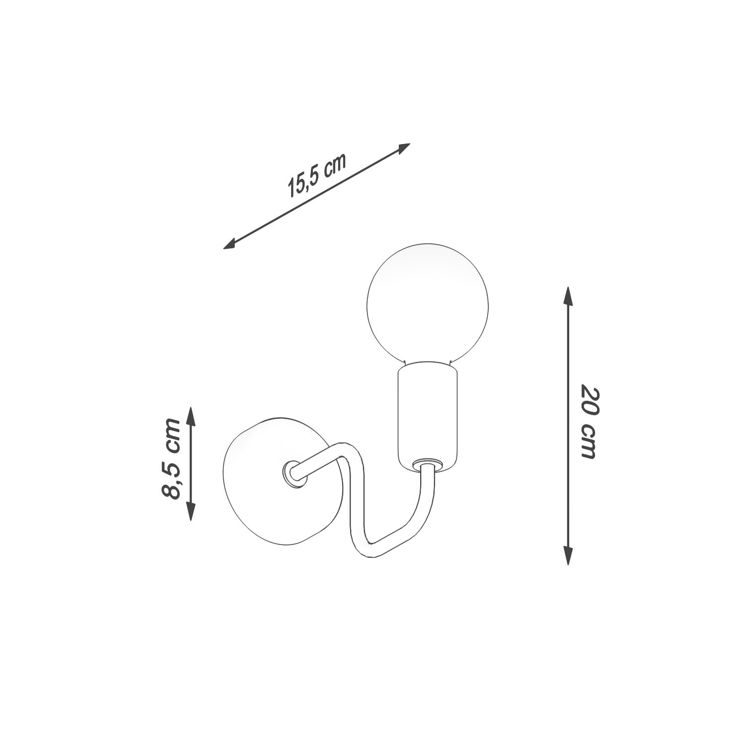 Prosty kinkiet ścienny Klint na czarnym stelażu