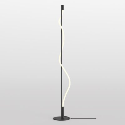 Prosta lampa podłogowa Tau na czarnym stelażu