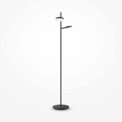 Czarna lampa podłogowa Fad 2 do salonu