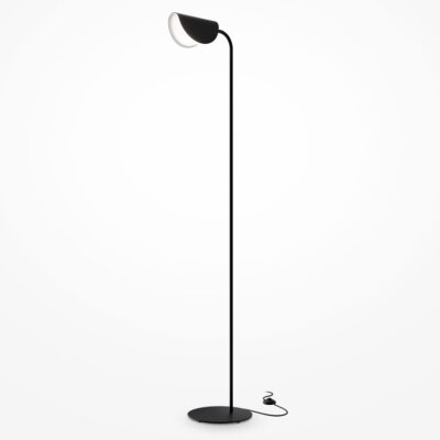 Czarna lampa podłogowa Mollis o prostym designie