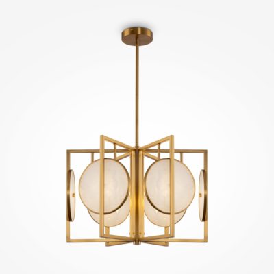 Designerska lampa sufitowa Marmo na mosiężnym stelażu