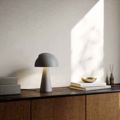 Lampy stołowe szare