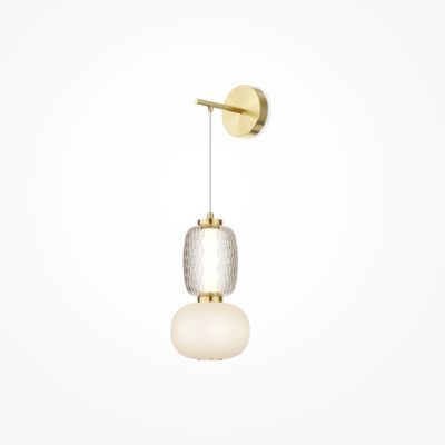 Złoty kinkiet ścienny Pattern do salonu