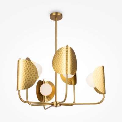 Metalowa lampa sufitowa Tropic 6 w mosiężnym kolorze