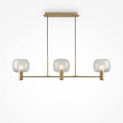 Złota lampa wisząca Vision 3 na listwie