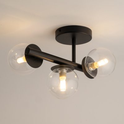 Prosta lampa sufitowa Abi 3 na metalowym stelażu