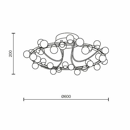 Elegancka lampa sufitowa Tessara na złotym stelażu