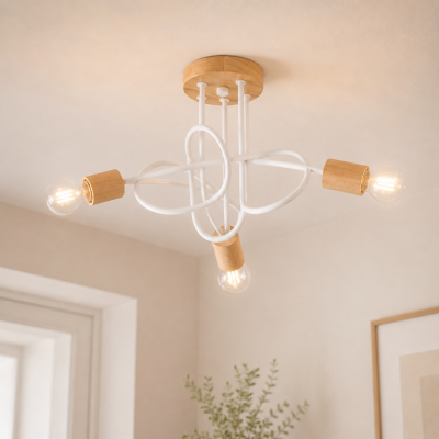 Prosta lampa sufitowa Arnkatla 3 na okrągłej podsufitce