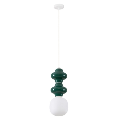 Zielona lampa wisząca Vilrosa B w eleganckim designie