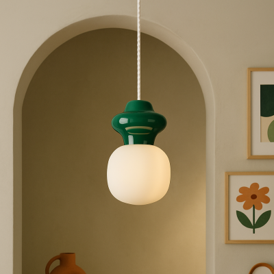 Nowoczesna lampa wisząca Vilrosa A ze szklanym kloszem