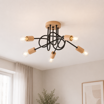 Lampa sufitowa Arnkatla 5 na okrągłej podsufitce
